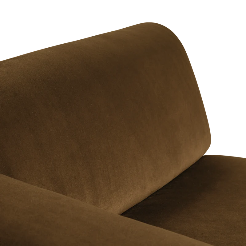Mojo Base Chaiselongue-Element links Samt Honiggelb