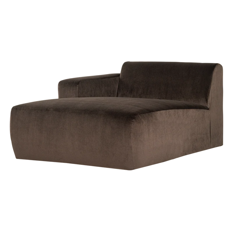 Mojo Base chaise longue element links samt Braun