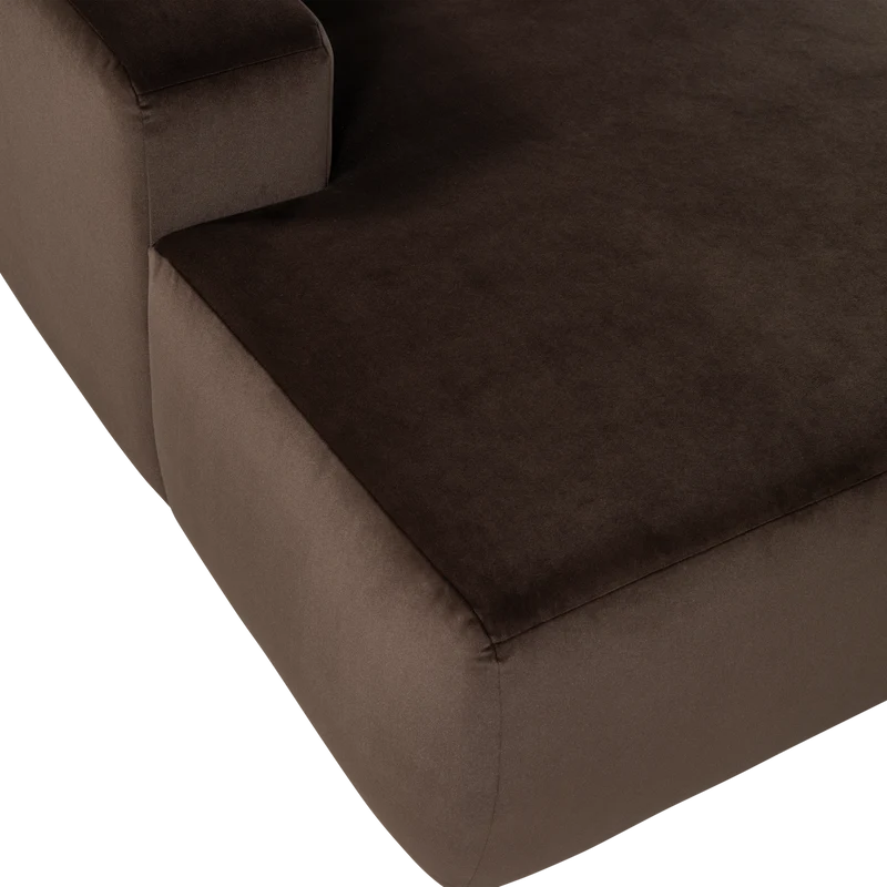 Mojo Base chaise longue element links samt Braun