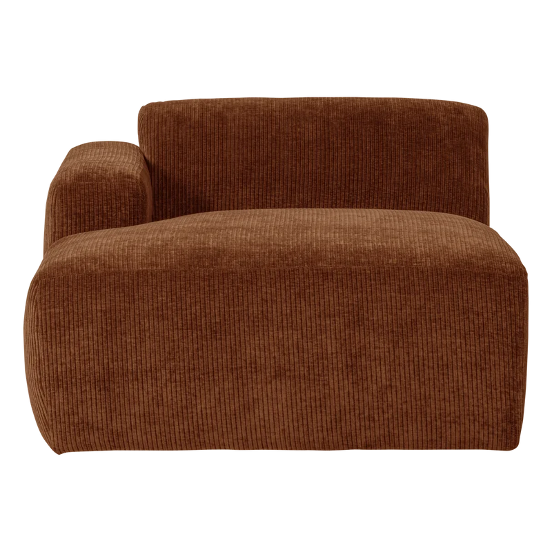 Mojo Base chaise longue element links rib Rostbraun