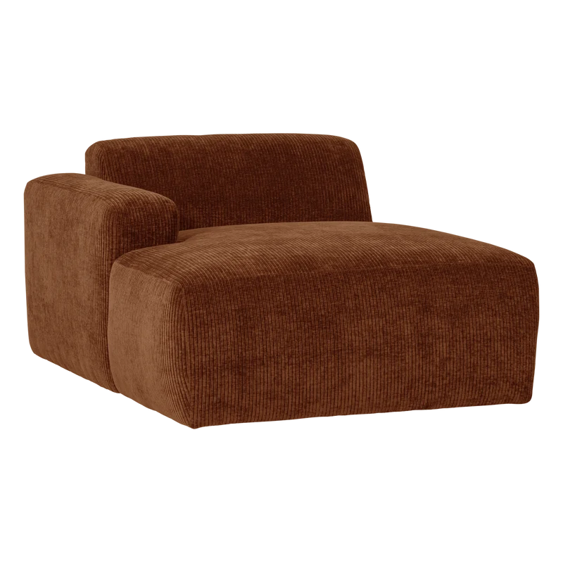 Mojo Base chaise longue element links rib Rostbraun