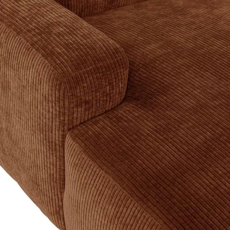 Mojo Base chaise longue element links rib Rostbraun