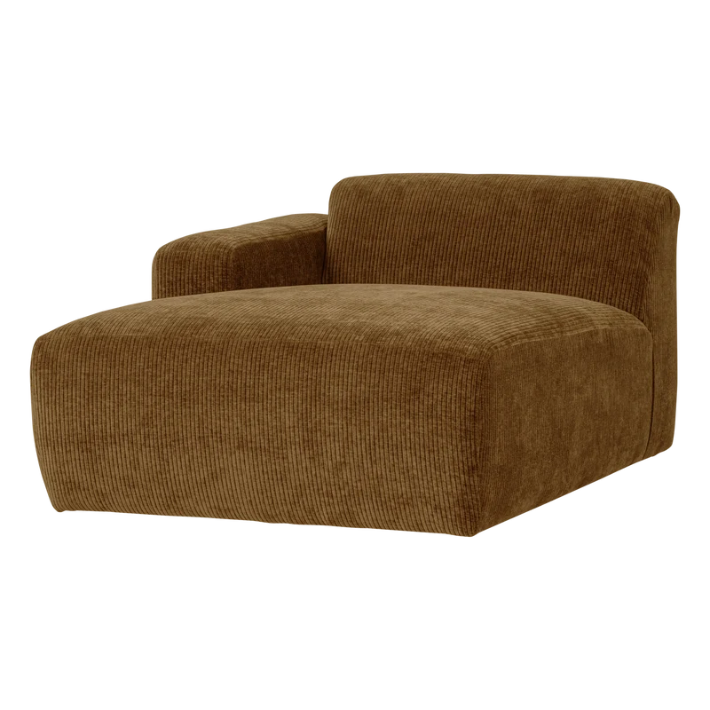 Mojo Base Chaiselongue-Element links Rib Honiggelb