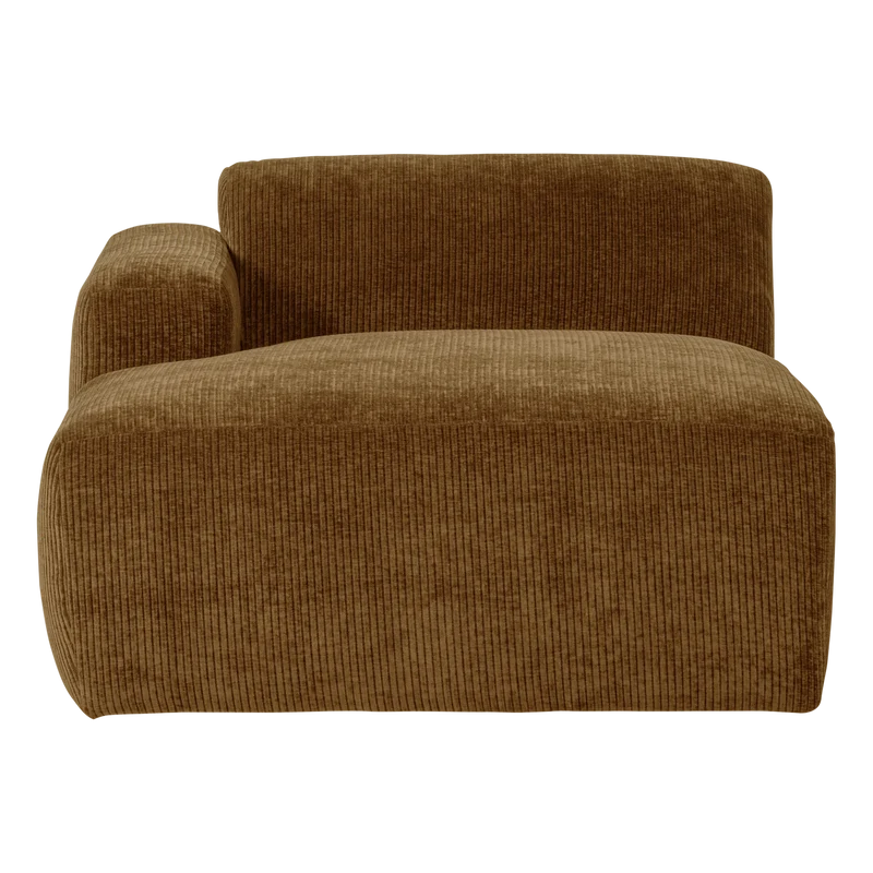 Mojo Base Chaiselongue-Element links Rib Honiggelb