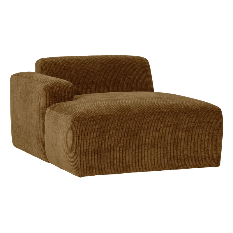 Mojo Base Chaiselongue-Element links Rib Honiggelb