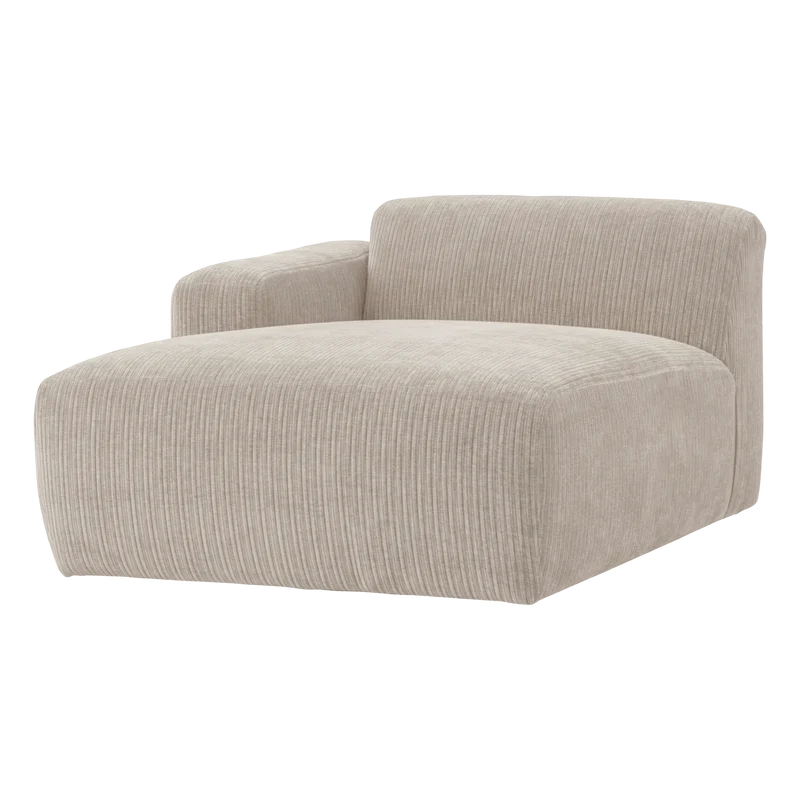 Mojo Base chaise longue element links gerippter ecru