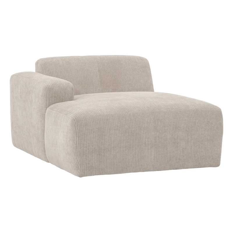 Mojo Base chaise longue element links gerippter ecru