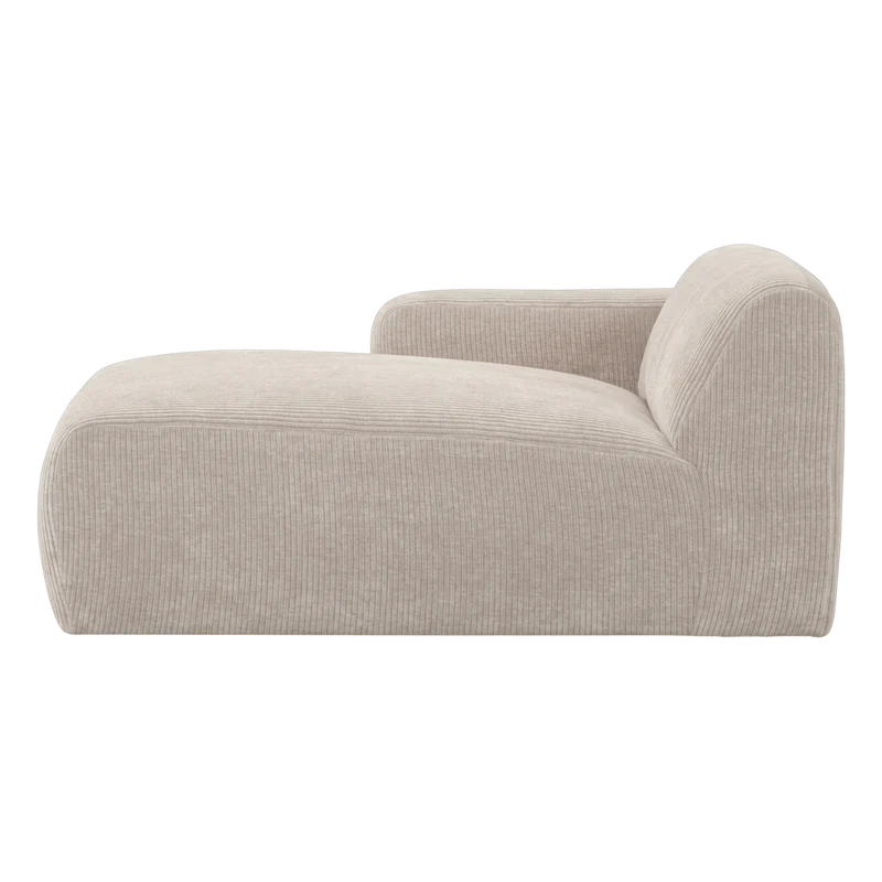 Mojo Base chaise longue element links gerippter ecru