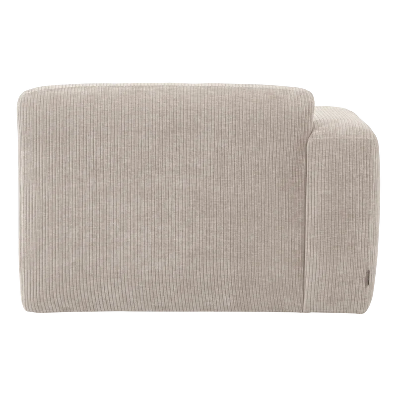 Mojo Base chaise longue element links gerippter ecru