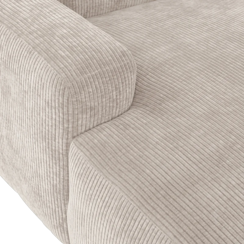 Mojo Base chaise longue element links gerippter ecru