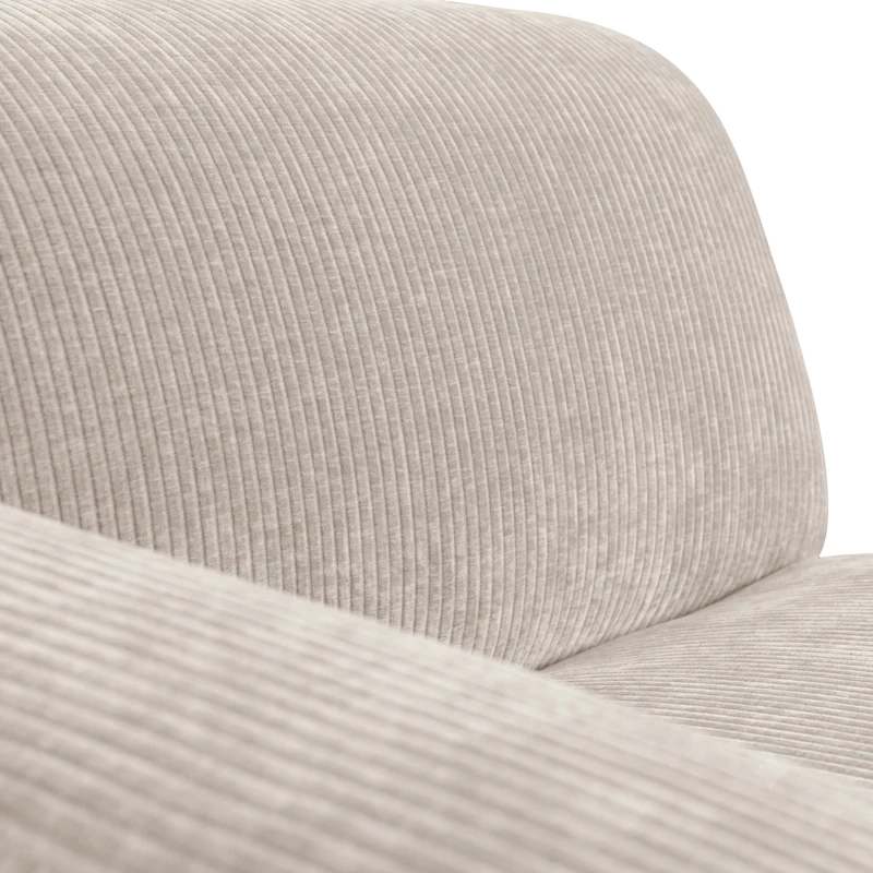 Mojo Base chaise longue element links gerippter ecru