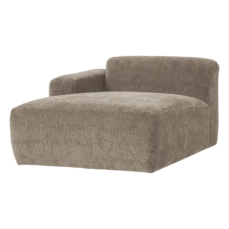 Mojo base chaise longue element links rib dunkelsand