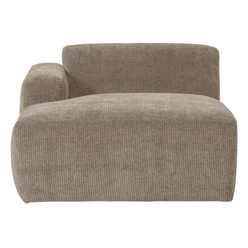 Mojo base chaise longue element links rib dunkelsand