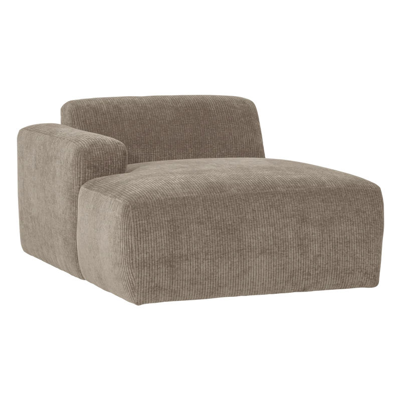 Mojo base chaise longue element links rib dunkelsand