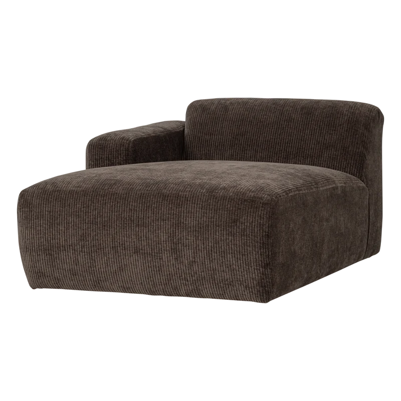 Mojo Base chaise longue element links gerippter braun
