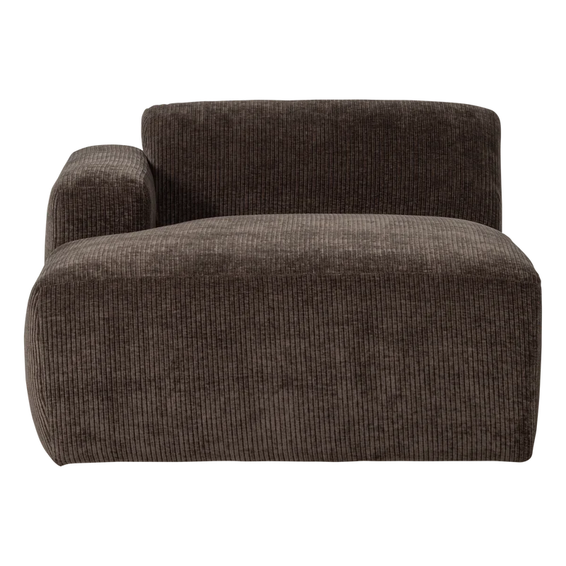 Mojo Base chaise longue element links gerippter braun