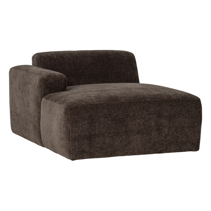 Mojo Base chaise longue element links gerippter braun