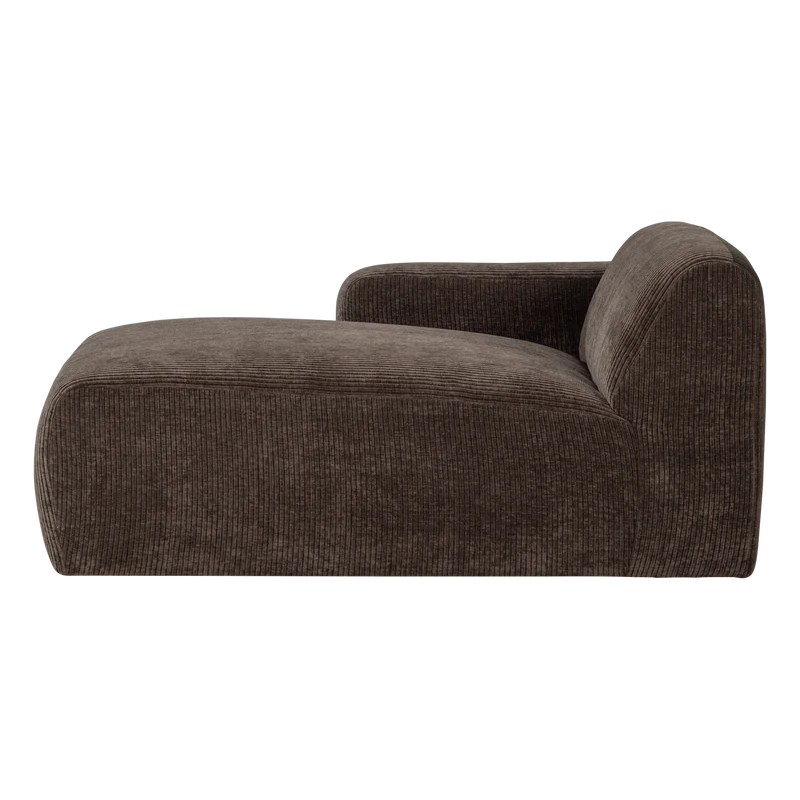 Mojo Base chaise longue element links gerippter braun