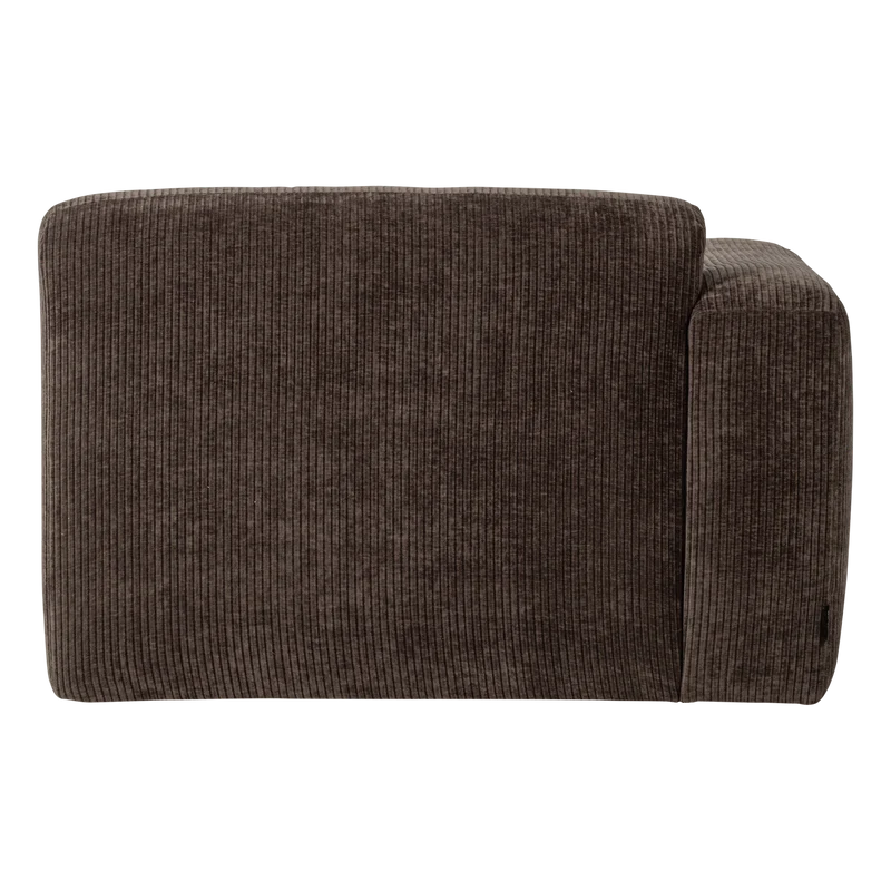 Mojo Base chaise longue element links gerippter braun
