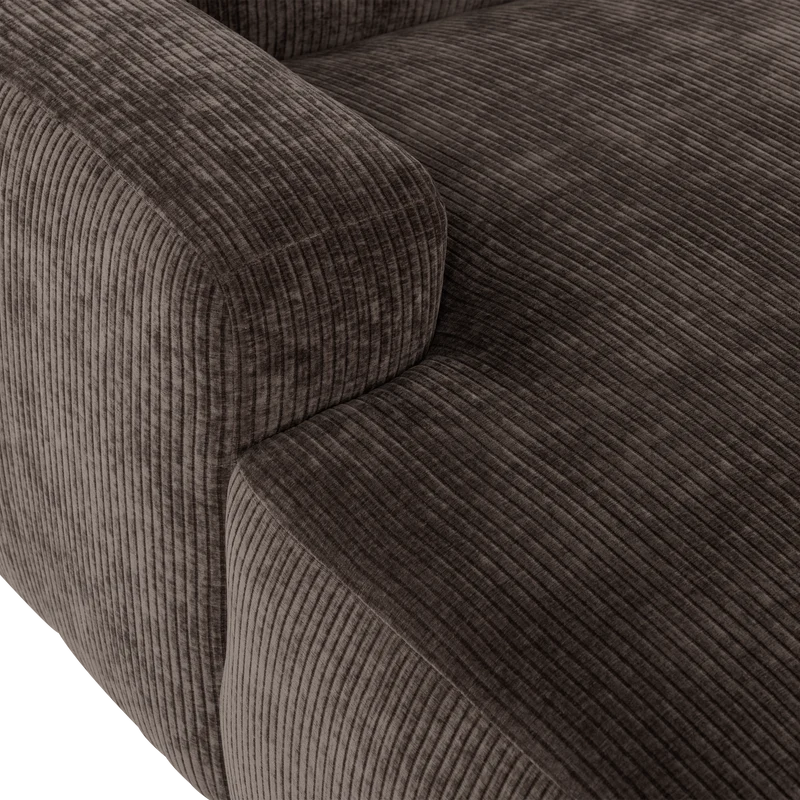 Mojo Base chaise longue element links gerippter braun