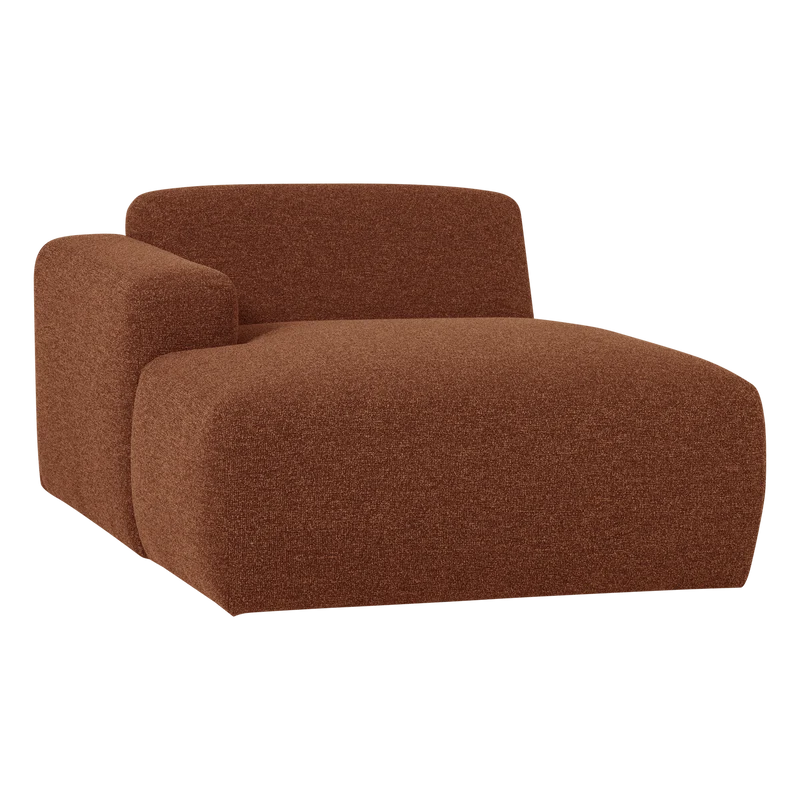 Mojo Base chaise longue element links bouclé Rostbraun