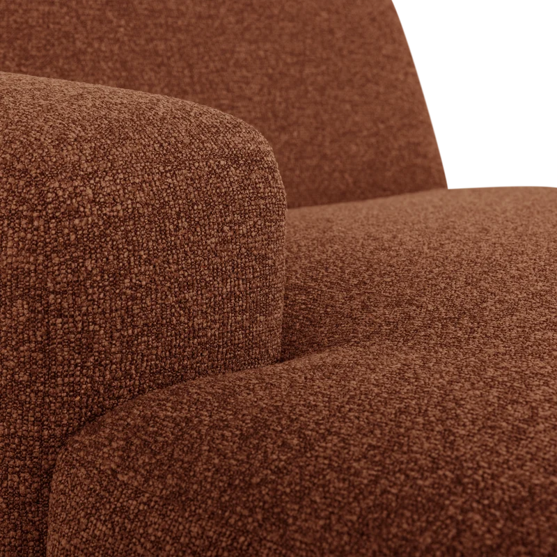 Mojo Base chaise longue element links bouclé Rostbraun