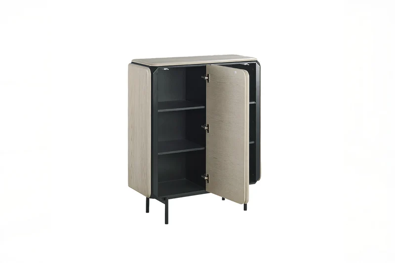 KAWOLA Highboard AVRIL 2 Türen Eiche grau