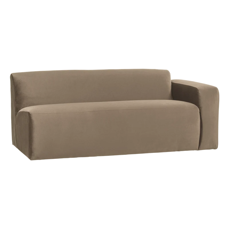 Mojo Base 2-Sitzer-Element Armlehne rechts Samt Khaki
