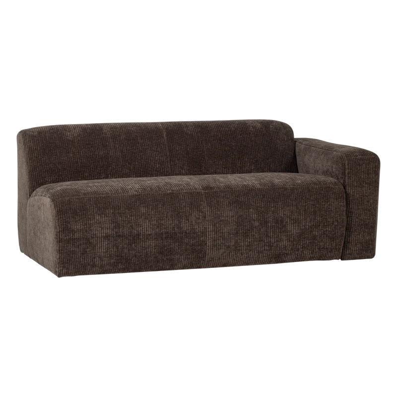 Mojo Base 2-Sitzer-Element Armlehne rechts Rib Braun