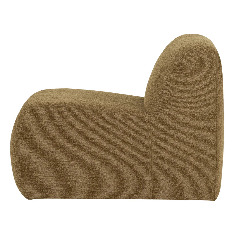 Mojo Base 1-Sitzer-Element Bouclé Gelb/Braun Melange