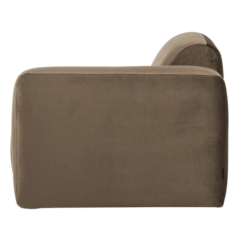 Mojo Base 1-Sitzer-Element Armlehne rechts Samt Taupe
