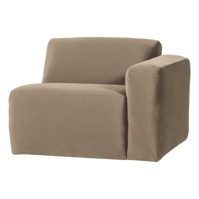 Mojo Base 1-Sitzer-Element Armlehne rechts Samt Khaki