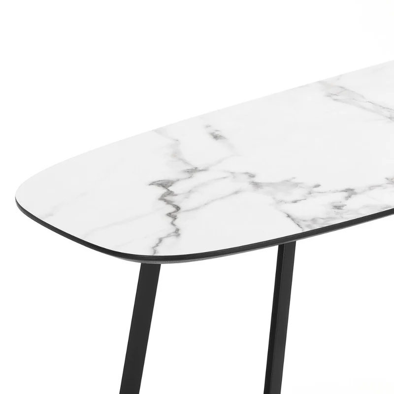 Design Konsolentisch TURIN 120cm weiss Marmor-Optik Metallgestell