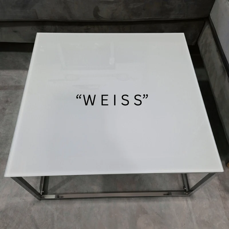 Glasplatte TERRY 75x75cm weiss/milchglas 8mm gehärtetes Glas