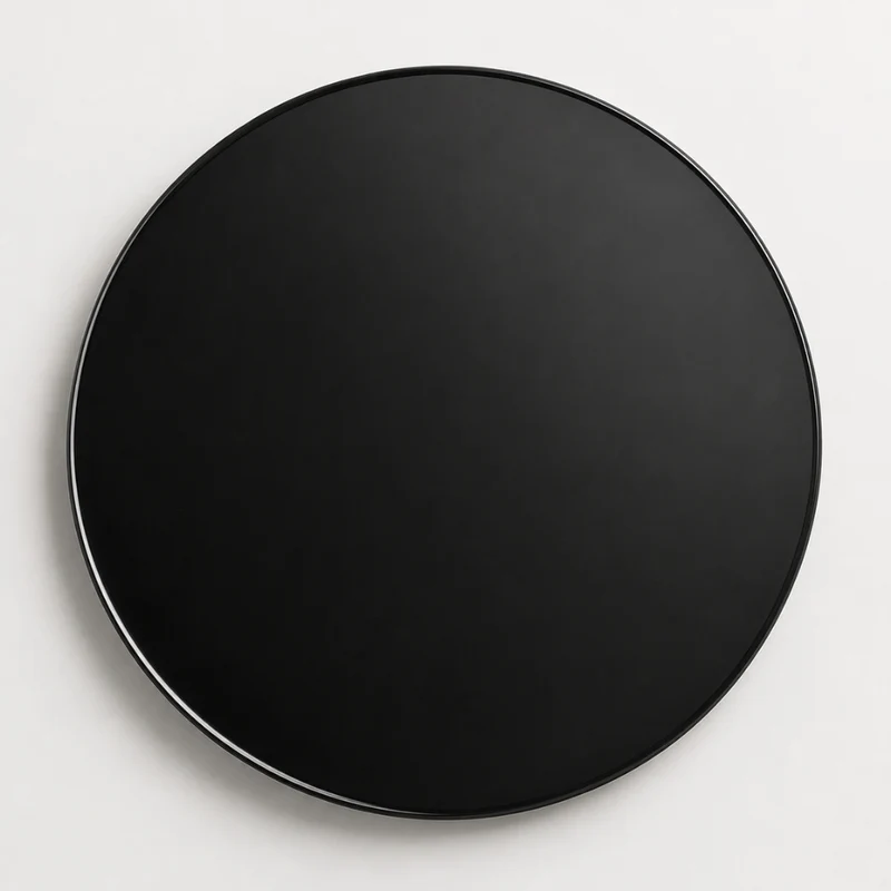 Glasplatte TERRY 100cm schwarz 8mm rund gehärtetes Glas