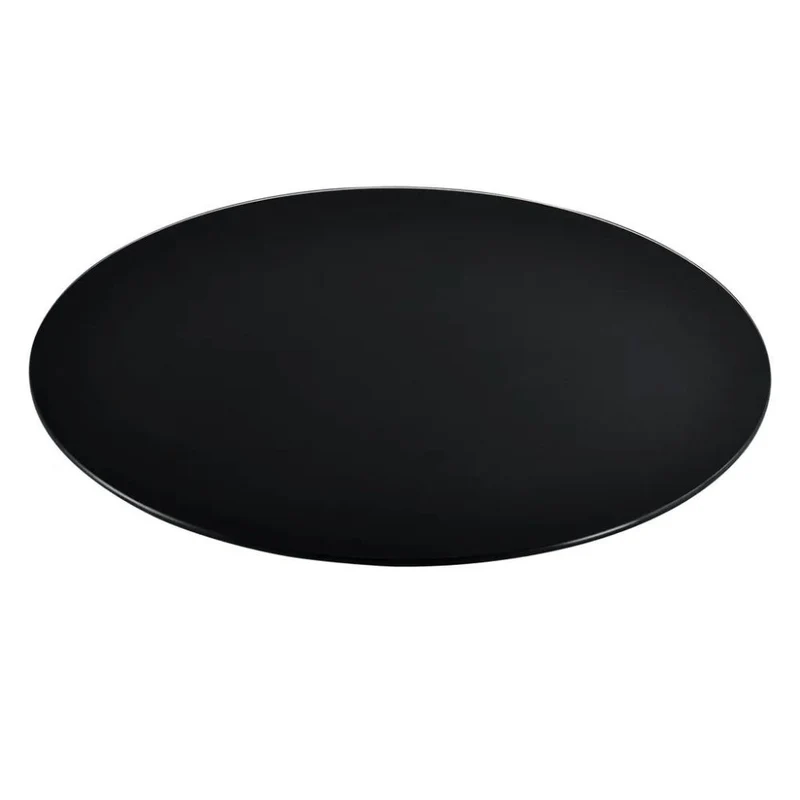 Glasplatte TERRY 70cm schwarz 8mm rund gehärtetes Glas