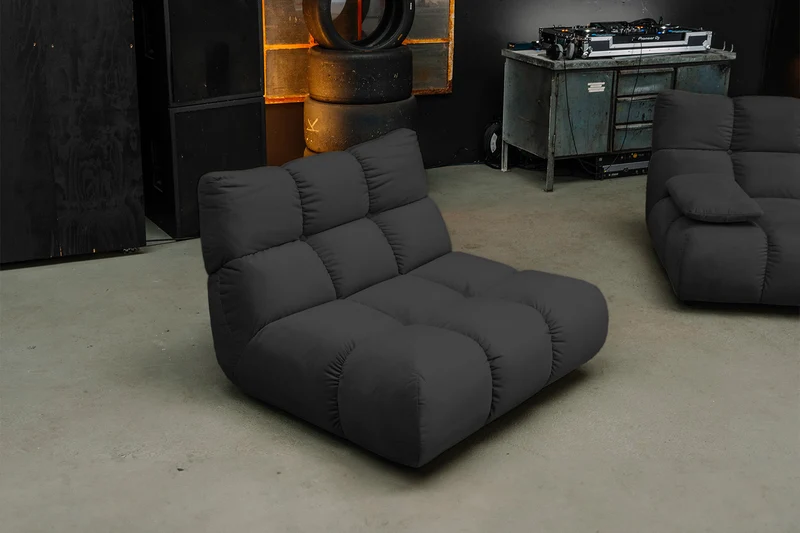 KAWOLA Sessel VIVIEN Drehsessel Velvet schwarz