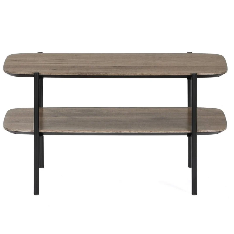Moderner Couchtisch PINA 70x42cm taupe Ablage Pinien-Optik