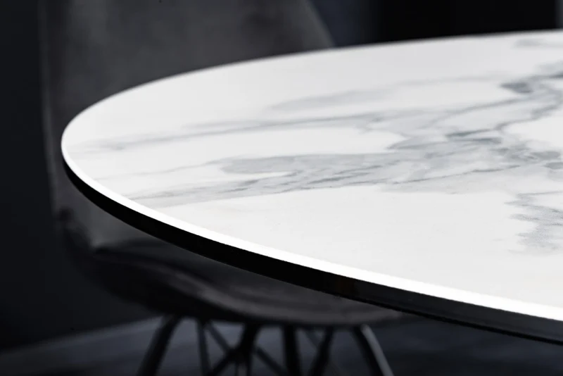 Eleganter Esstisch PARMA 120cm weiss marmoriert Keramik Made-in-Italy