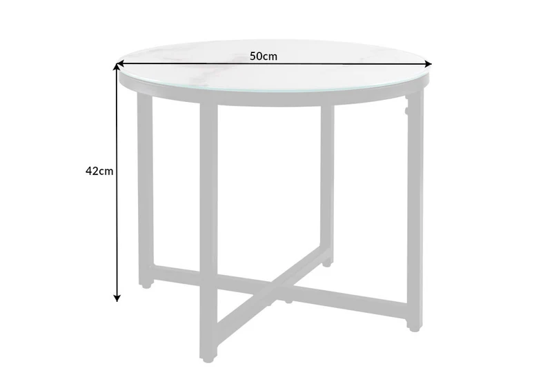 Eleganter Beistelltisch MARMO 50cm schwarz-weiss Marmor-Dekor