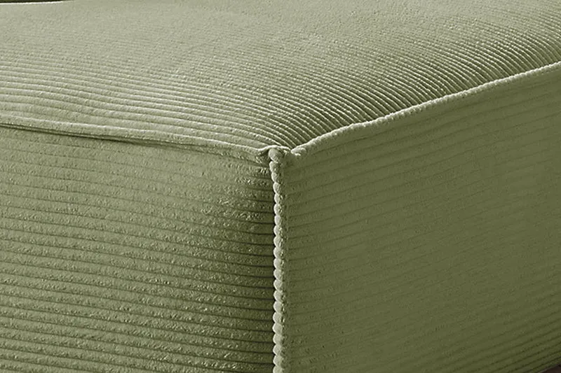 B-Ware KAWOLA Sofa SAMU Ecksofa Cord olivgrün Recamiere links