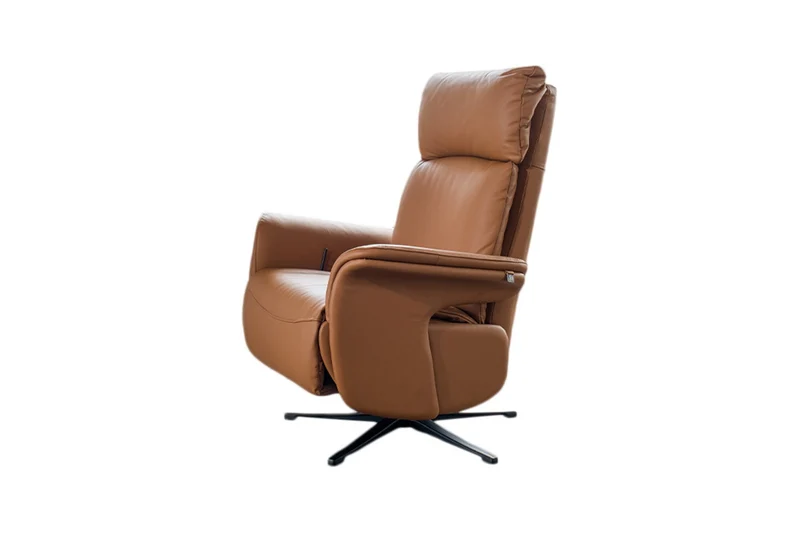 B-Ware KAWOLA Sessel NAMA Relaxsessel drehbar Leder braun
