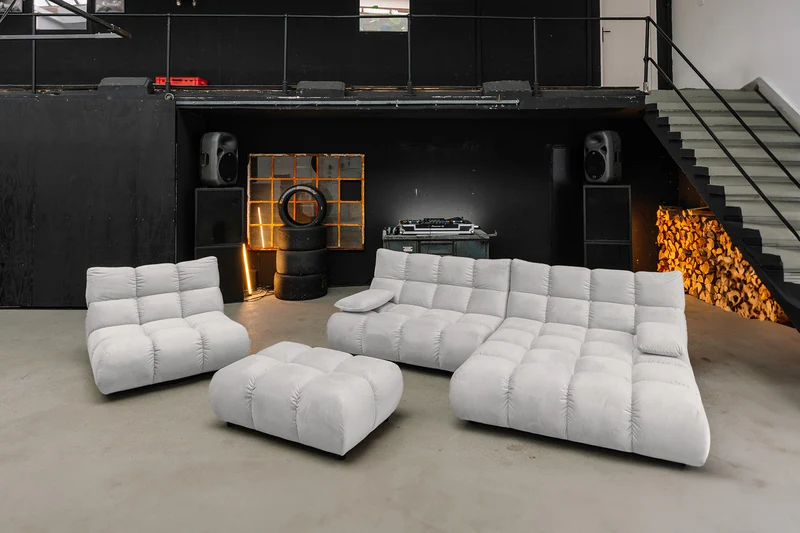 KAWOLA Sessel VIVIEN Drehsessel Velvet silber