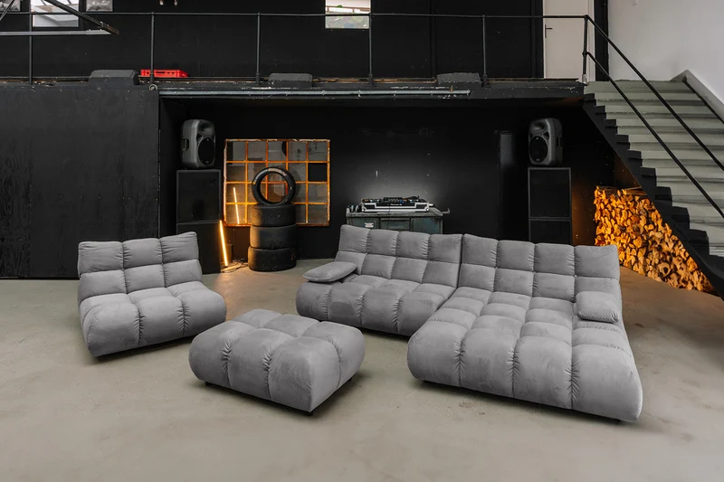 KAWOLA Sessel VIVIEN Drehsessel Velvet stone