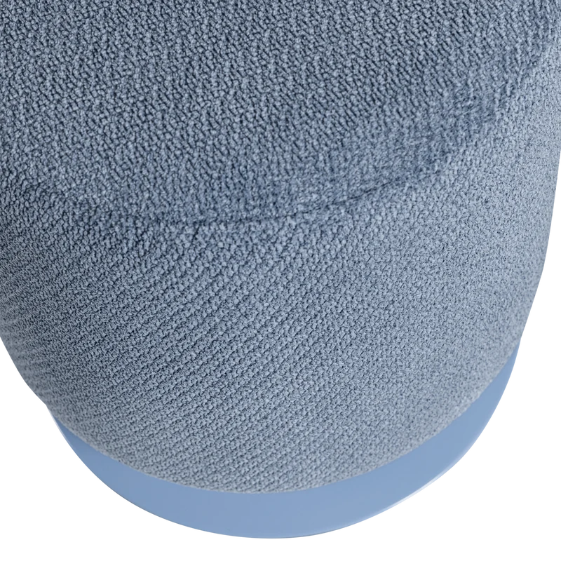 Islen hocker with drehfuss bouclé blau