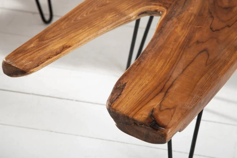 Extravaganter Teak-Couchtisch ALBERO 100cm natur Baumscheibe