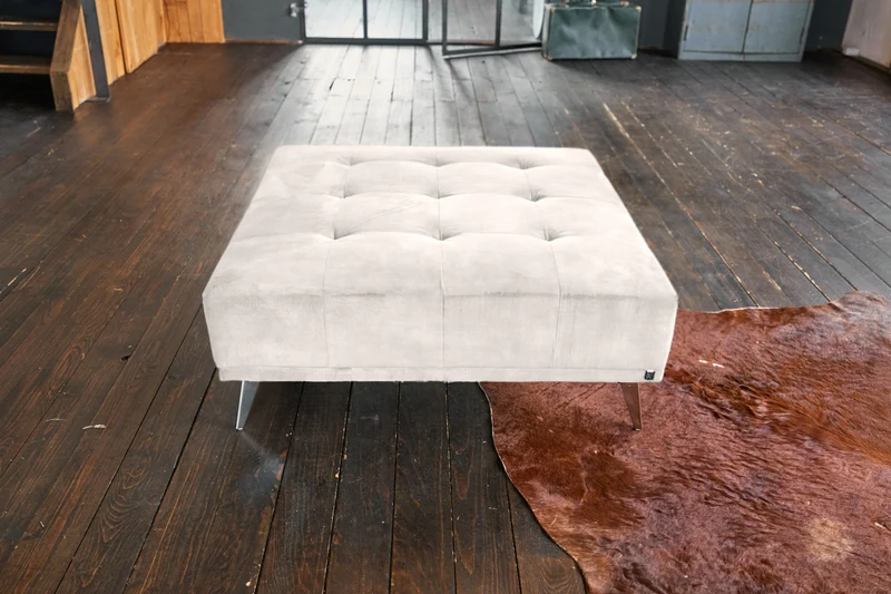 KAWOLA Hocker WIOLO velvet cremeweiß