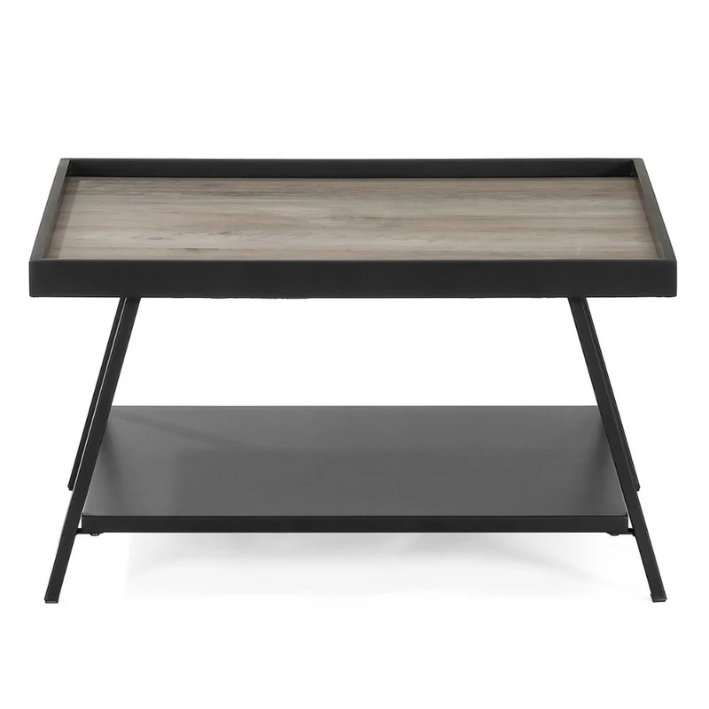 Moderner Couchtisch CUDA 70x70cm Altholz-Look Metallgestell