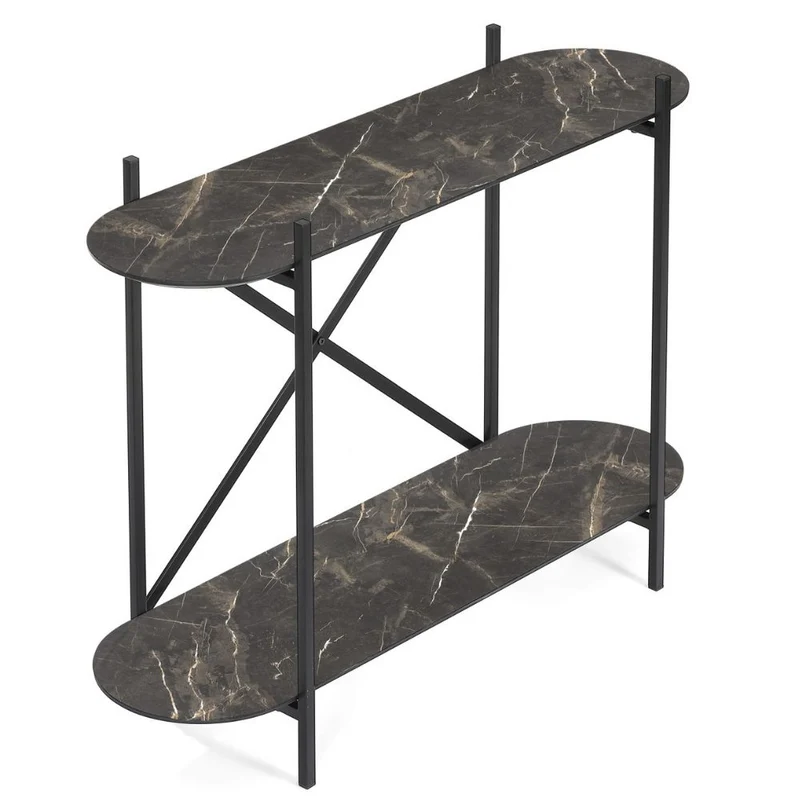 Moderne Design Konsole MARMOL-Plus 100cm schwarz Marmor-Optik