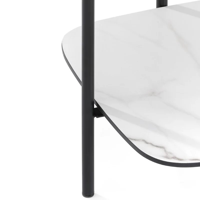 Design Beistelltisch MARMOL 55cm weiss-schwarze Marmor-Optik